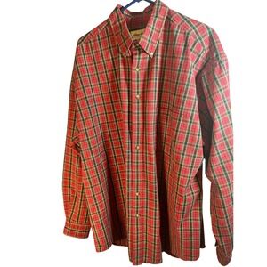 Eddie Bauer men's red, flannel long sleeve button-down shirt size XL